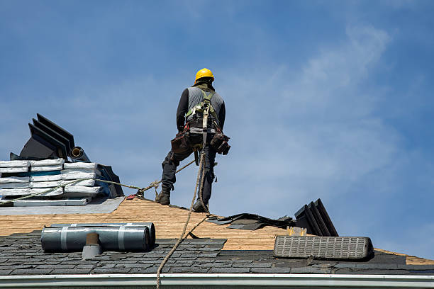 Professional Gutter Installation technician working in Kemblesville, PA